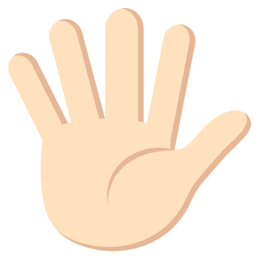 Hand With Fingers Splayed Light Skin Tone Emoji from EmojiTwo Colors Set