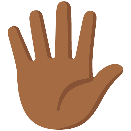 Hand With Fingers Splayed Medium Dark Skin Tone Emoji from Noto Emoji Set