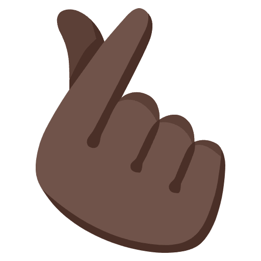 Hand With Index Finger And Thumb Crossed Dark Skin Tone Emoji from Noto Emojis Set