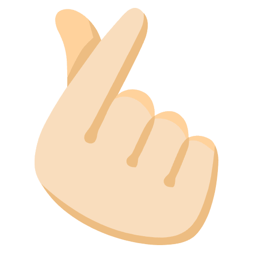 Hand With Index Finger And Thumb Crossed Light Skin Tone Emoji from Noto Emojis Set