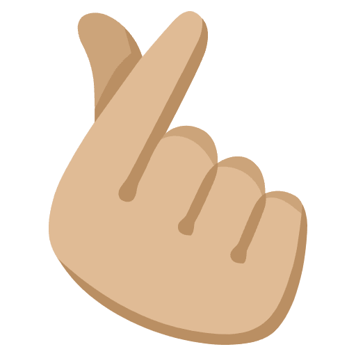 Hand With Index Finger And Thumb Crossed Medium Light Skin Tone Emoji from Noto Emoji Set