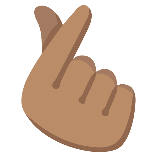 Hand With Index Finger And Thumb Crossed Medium Skin Tone Emoji from Noto Emoji Set