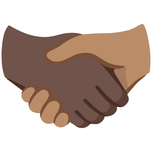Handshake Dark Skin Tone Medium Skin Tone Emoji from Noto Emoji Set