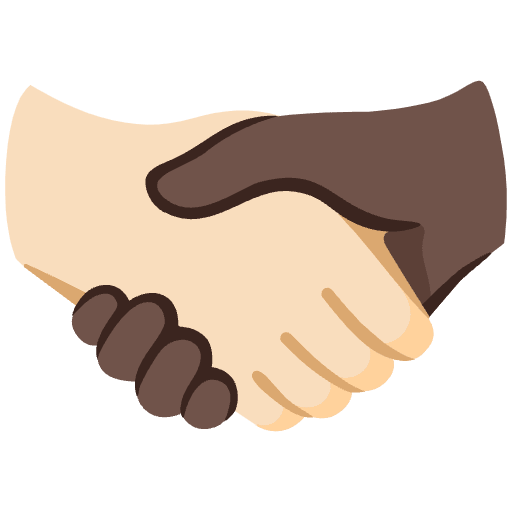 Handshake Light Skin Tone Dark Skin Tone Emoji from Noto Emoji Set