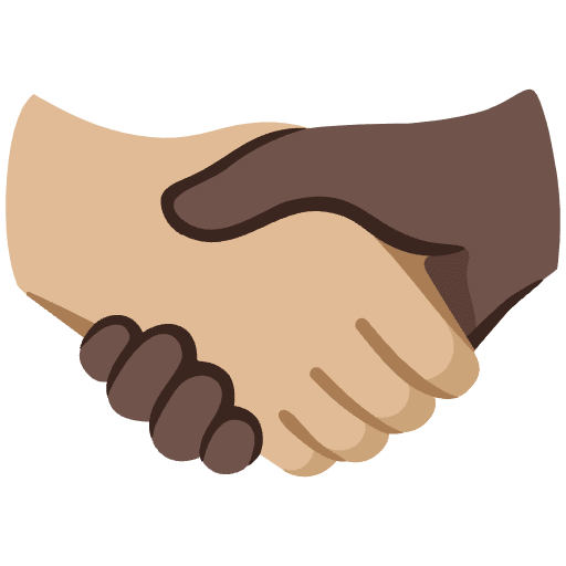 Handshake Medium Light Skin Tone Dark Skin Tone Emoji from Noto Emoji Set