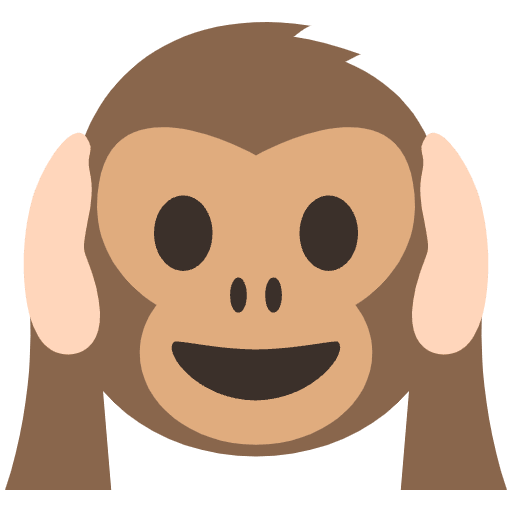 Hear No Evil Monkey Emoji from EmojiTwo Colors Set