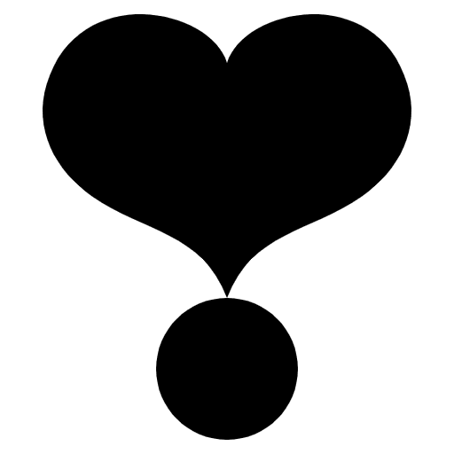 Heart Exclamation Emoji from EmojiTwo Black Set