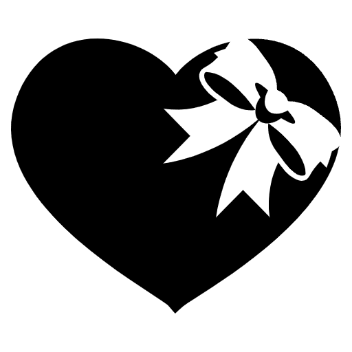 Heart With Ribbon Emoji from EmojiTwo Black Set