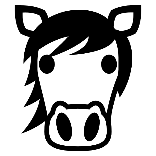 Horse Face Emoji from EmojiTwo Black Set
