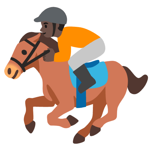 Horse Racing Dark Skin Tone Element from Noto Emojis Set