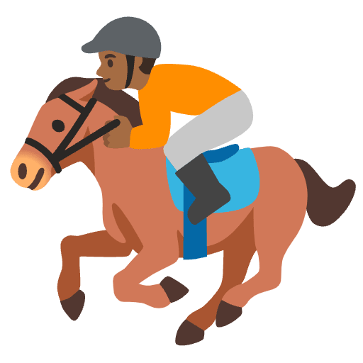 Horse Racing Medium Dark Skin Tone Emoji from Noto Emojis Set