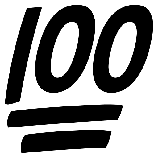 Hundred Points Emoji from EmojiTwo Black Set