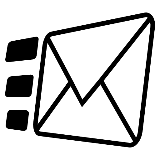 Incoming Envelope Emoji from EmojiTwo Black Set