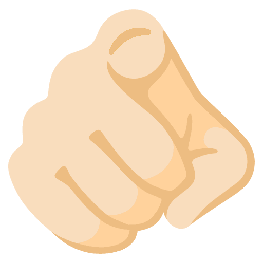 Index Pointing At The Viewer Light Skin Tone Emoji from Noto Emoji Set