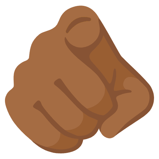 Index Pointing At The Viewer Medium Dark Skin Tone Emoji from Noto Emojis Set