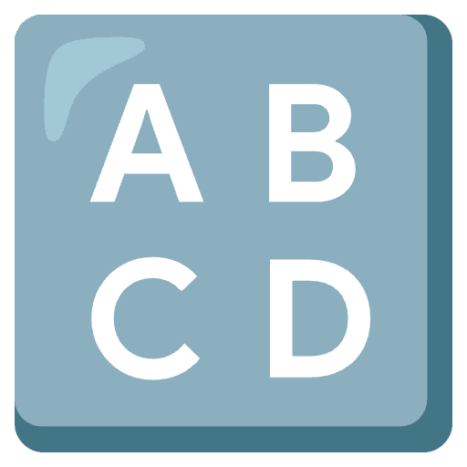 Input Latin Uppercase Element from Noto Emojis Set