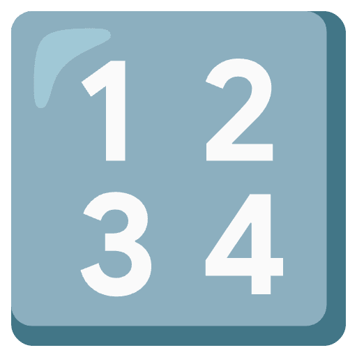 Input Numbers Emoji from Noto Emojis Set