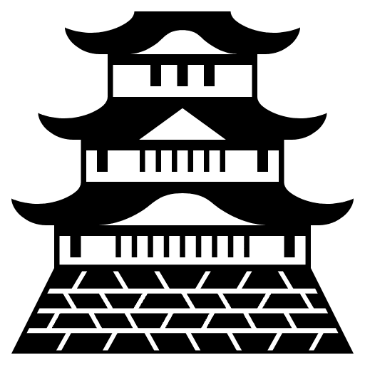 Japanese Castle Emoji from EmojiTwo Black Set