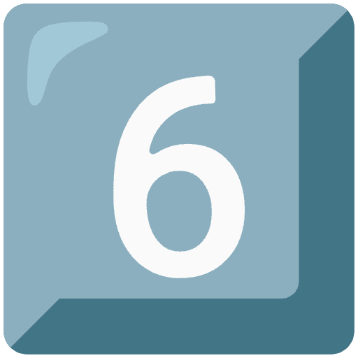 Keycap Digit Six Emoji from Noto Emojis Set