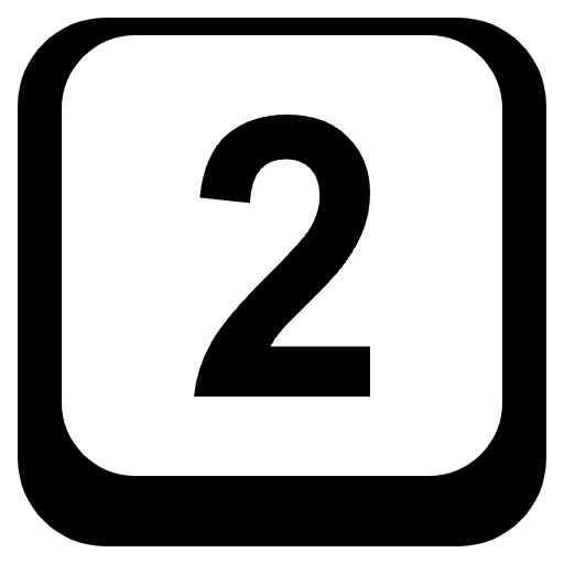 Keycap Digit Two Element from EmojiTwo Black Set