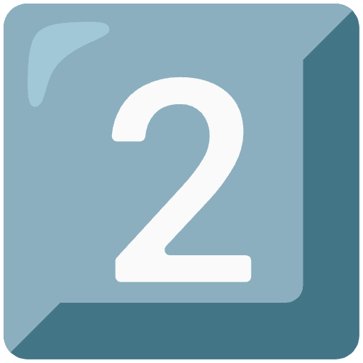 Keycap Digit Two Emoji from Noto Emojis Set