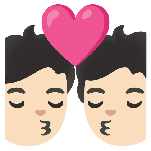 Kiss Light Skin Tone Emoji from Noto Emojis Set