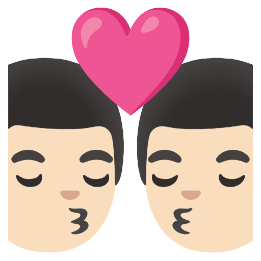 Kiss Man Man Light Skin Tone Emoji from Noto Emojis Set