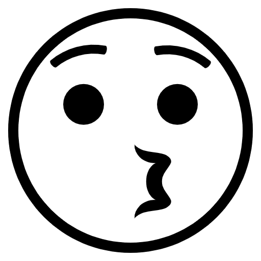 Kissing Face Emoji from EmojiTwo Black Set