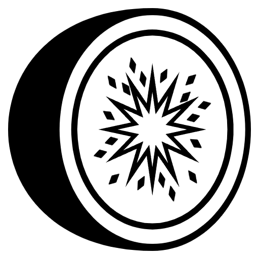Kiwi Fruit Emoji from EmojiTwo Black Set