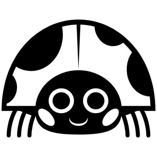 Lady Beetle Emoji from EmojiTwo Black Set