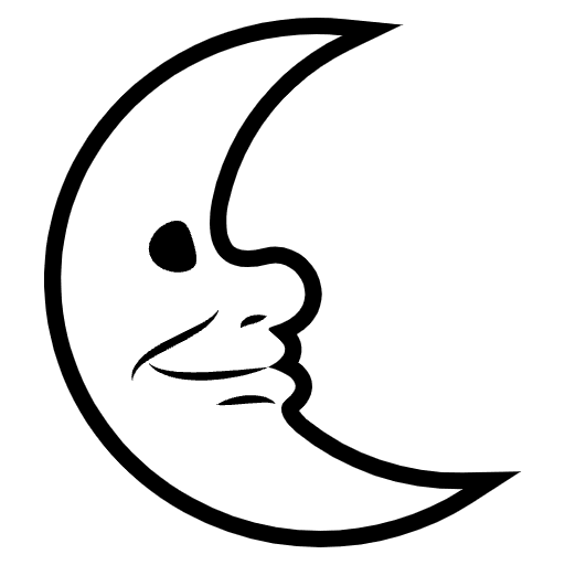 Last Quarter Moon Face Emoji from EmojiTwo Black Set