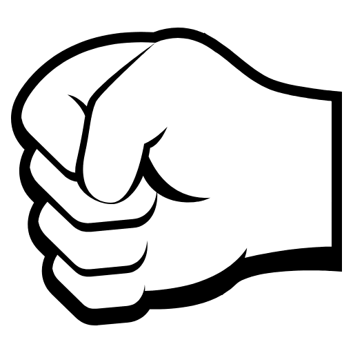 Left Facing Fist Emoji from EmojiTwo Black Set