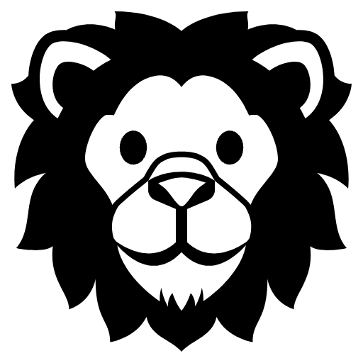 Lion Emoji from EmojiTwo Black Set