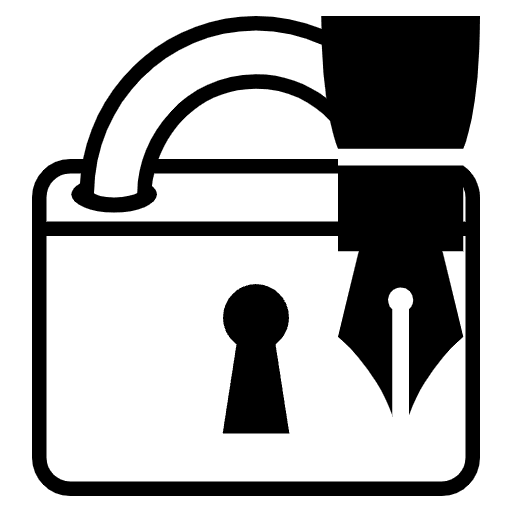 Locked With Pen Element from EmojiTwo Black Set