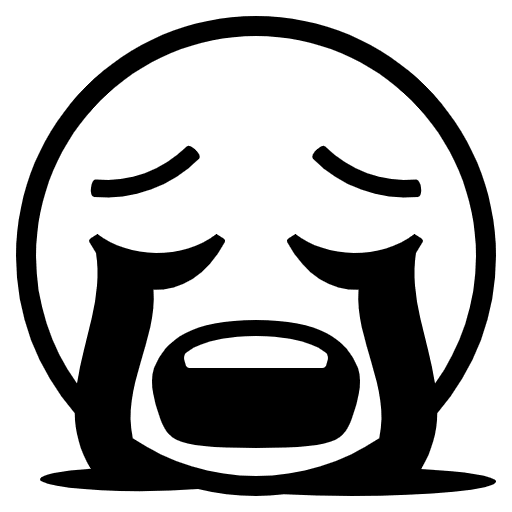Loudly Crying Face Emoji from EmojiTwo Black Set