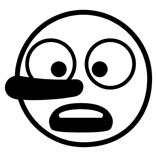 Lying Face Emoji from EmojiTwo Black Set
