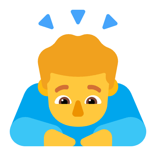 Man Bowing Flat Default Emoji from Fluent Emoji Flat Set