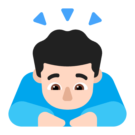 Man Bowing Flat Light Emoji from Fluent Emoji Flat Set