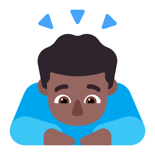 Man Bowing Flat Medium Dark Emoji from Fluent Emoji Flat Set