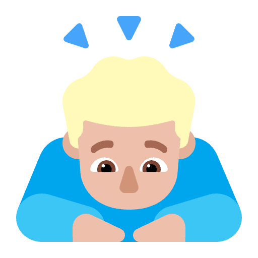 Man Bowing Flat Medium Light Element from Fluent Emoji Flat Set