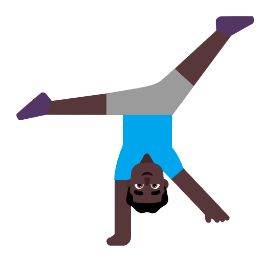 Man Cartwheeling Flat Dark Element from Fluent Emoji Flat Set
