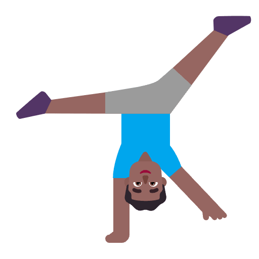 Man Cartwheeling Flat Medium Dark Element from Fluent Emoji Flat Set