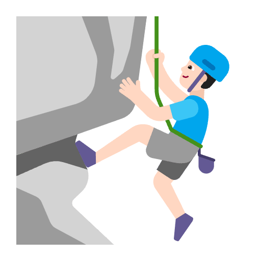 Man Climbing Flat Light Emoji from Fluent Emoji Flat Set