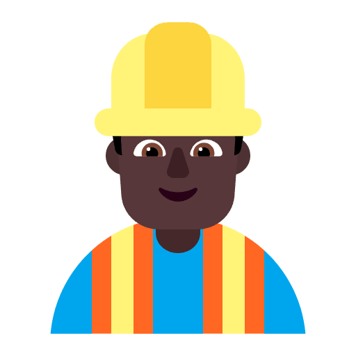 Man Construction Worker Flat Dark Emoji from Fluent Emoji Flat Set