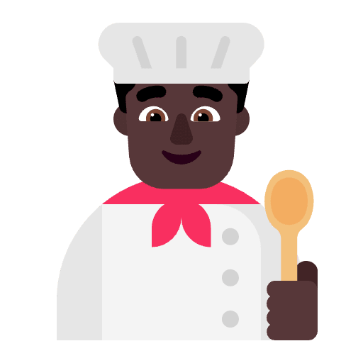 Man Cook Flat Dark Emoji from Fluent Emoji Flat Set