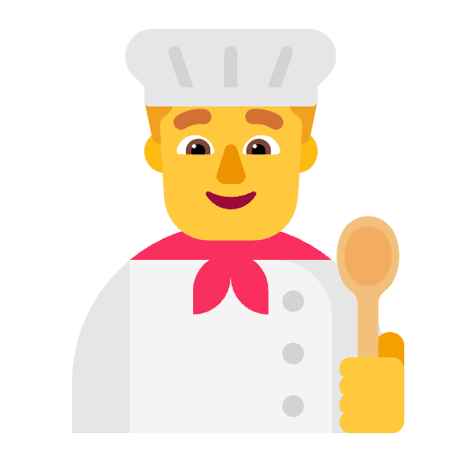 Man Cook Flat Default Emoji from Fluent Emoji Flat Set