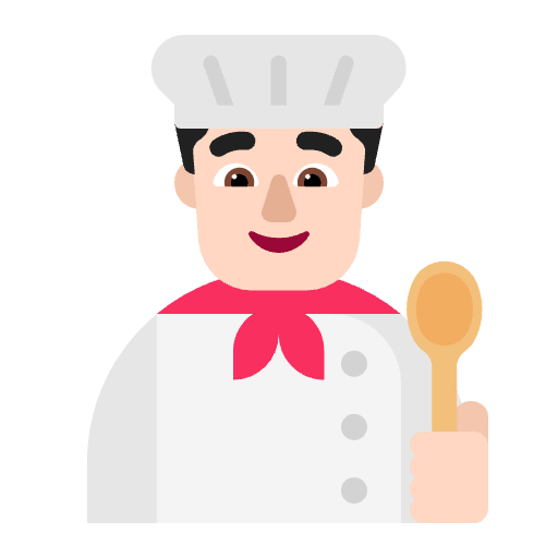 Man Cook Flat Light Emoji from Fluent Emoji Flat Set