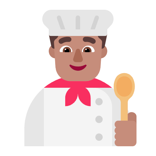 Man Cook Flat Medium Emoji from Fluent Emoji Flat Set