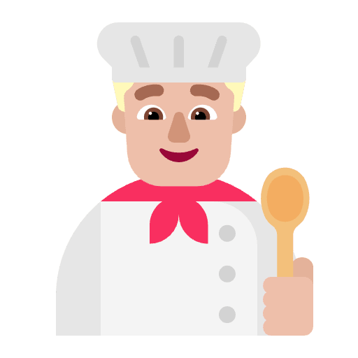 Man Cook Flat Medium Light Element from Fluent Emoji Flat Set