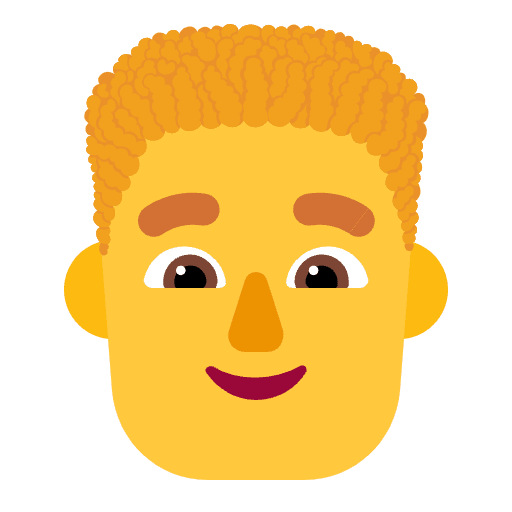 Man Curly Hair Flat Default Emoji from Fluent Emoji Flat Set